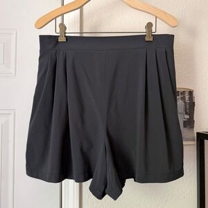 WAYRE charcoal grey atheltic knit high rise pull on elastic‎ waist shorts